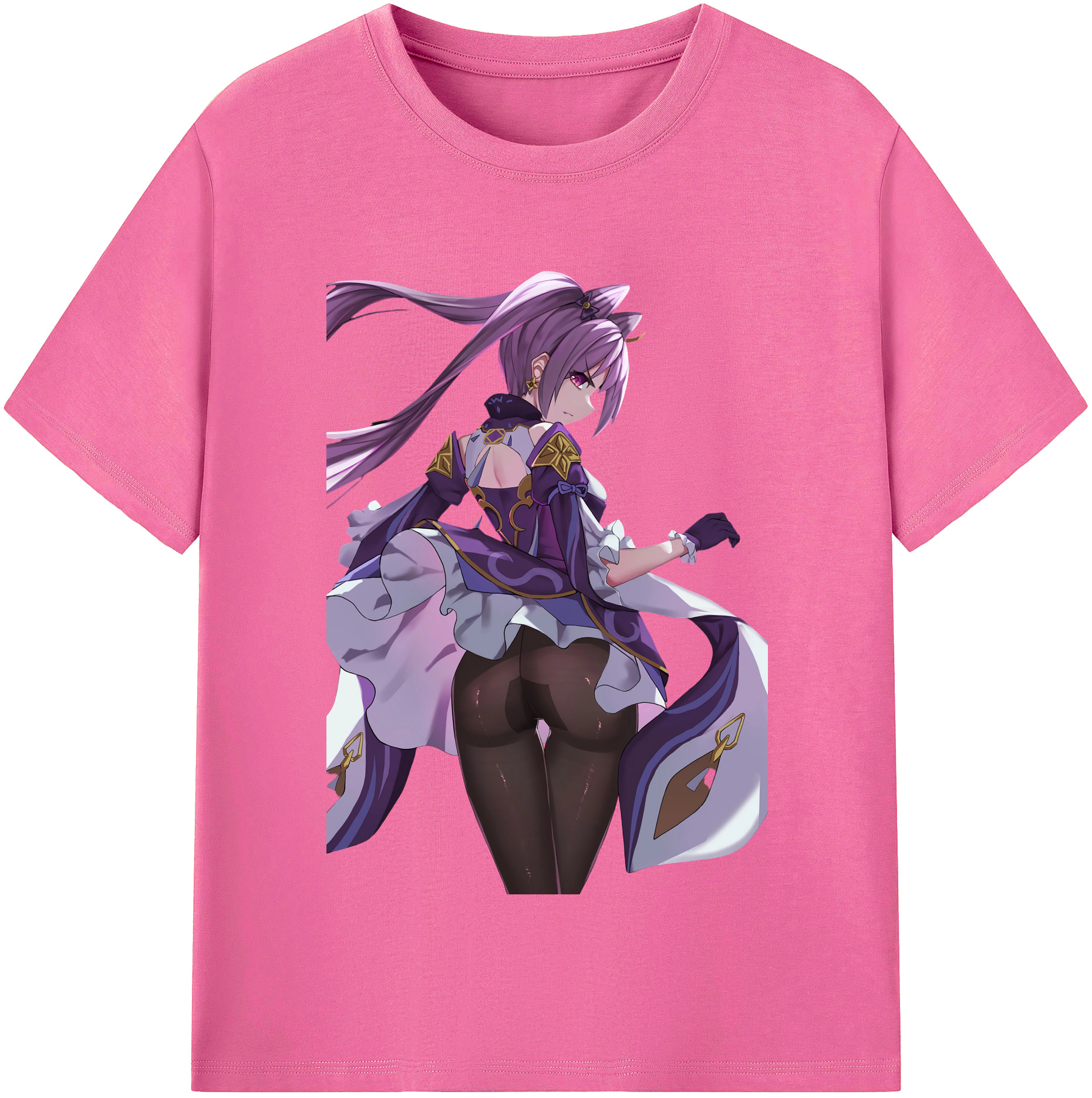 げんし神 刻晴 こくせい genshin Kokusei レディースカジュアルプリントTシャツ（綿100％）